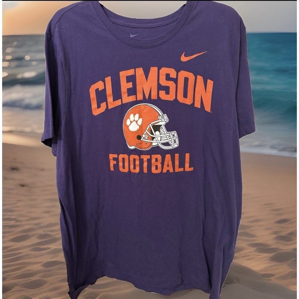 Clemson Tigers  Men's T-Shirt XL  Purple 100% Cotton Excellent Condition